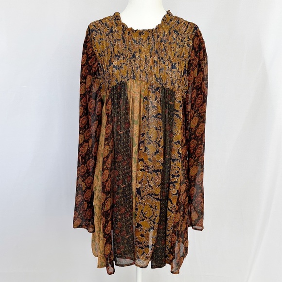 Free People Merrie Mix Print Tunic S+ Sandals - Picture 3 of 14